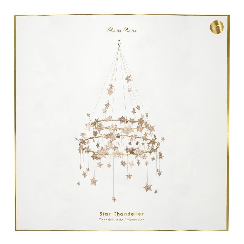 Meri Meri Gold Sparkle Star Chandelier DOMINO